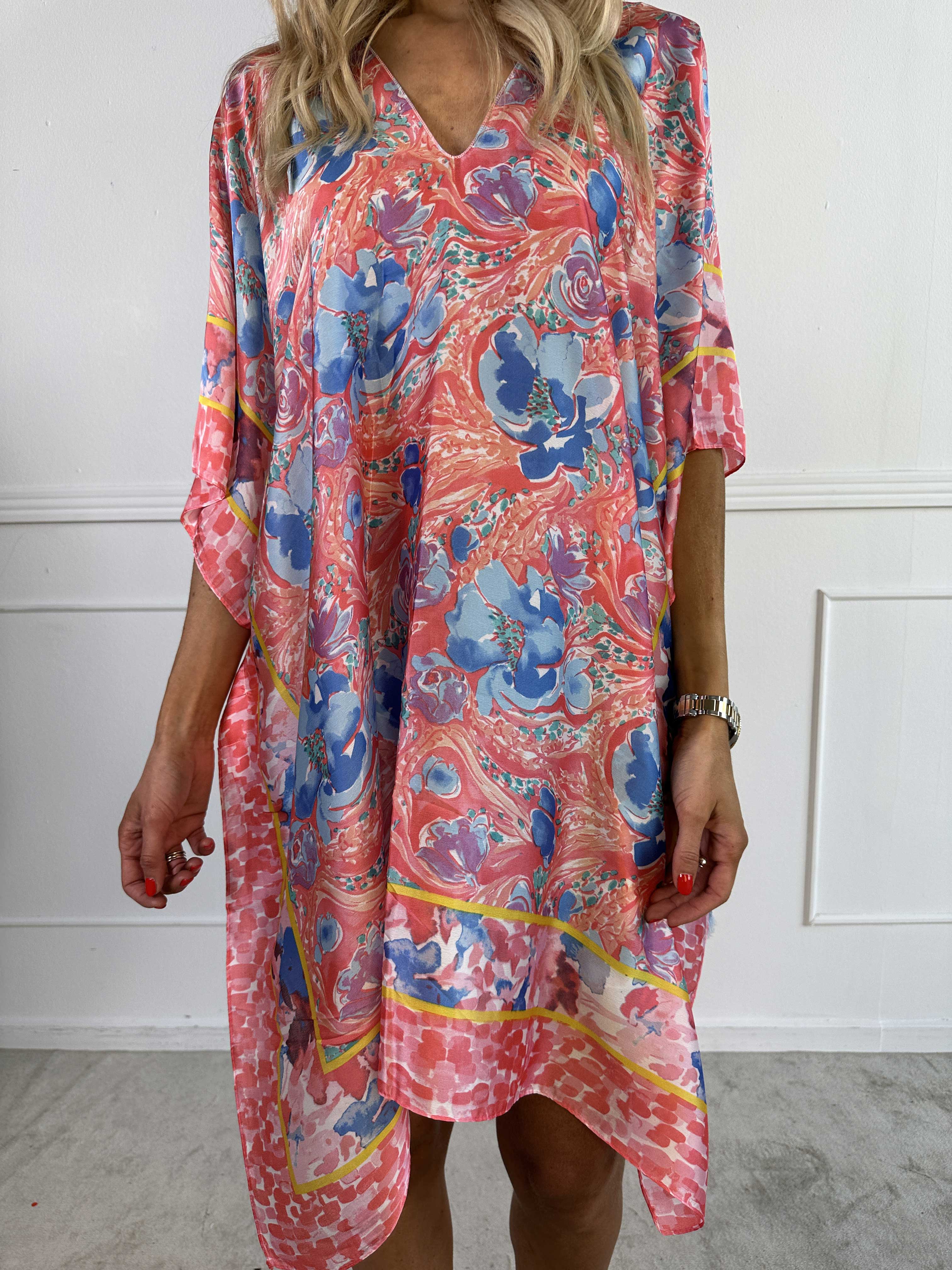 Fryd - Mønstret tunika i blødt viskose og silke